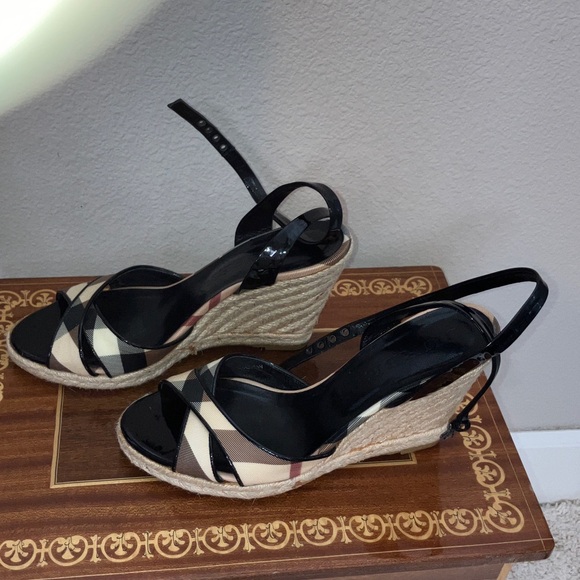 Burberry 38 Wedges espadrilles  plaid - Picture 7 of 9